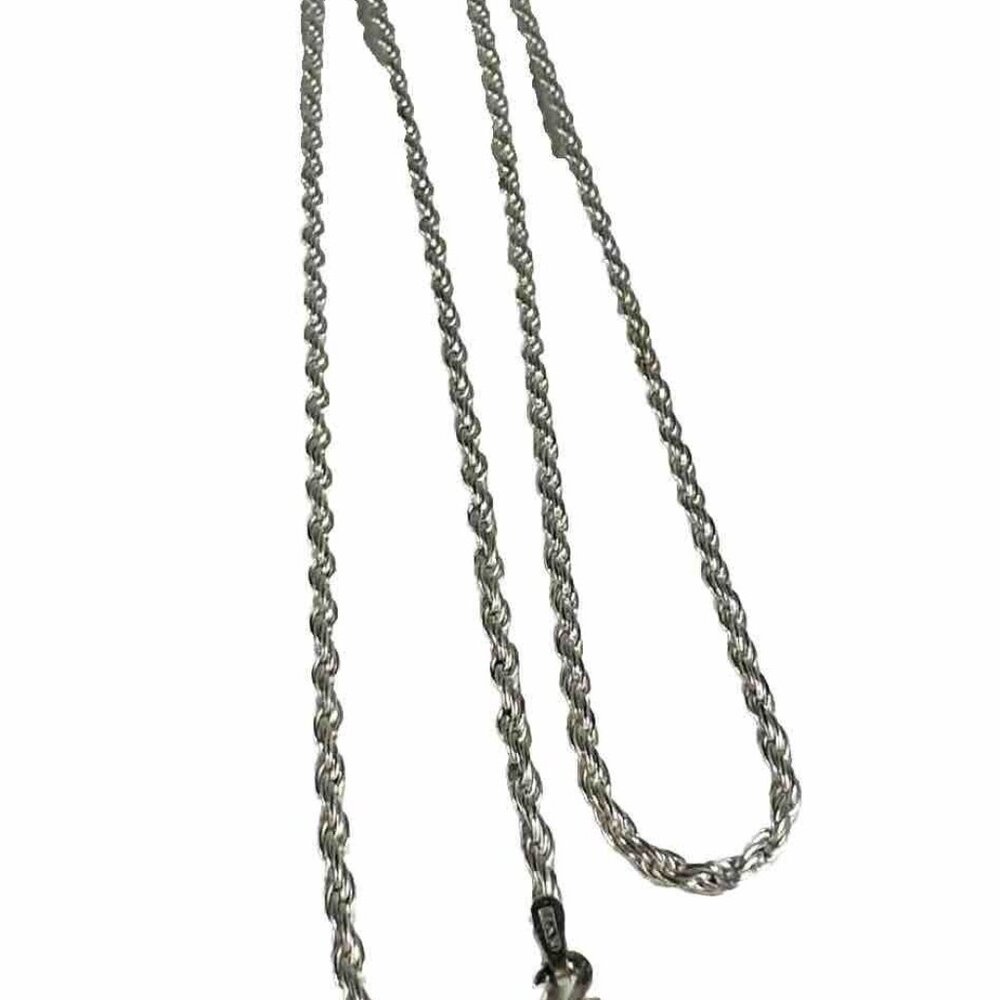 Vintage Han Sterling Silver Han Rope Chain 24”